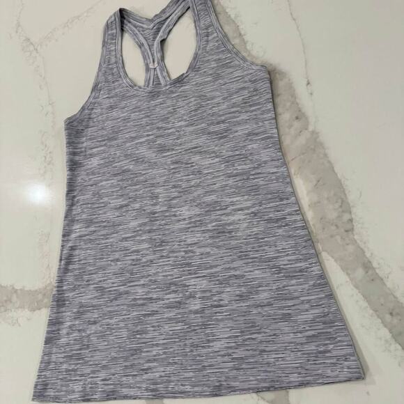 Lululemon Cool Racerback II Wee Are From Space Women's 4 Alpine Ice Grey Workout - Picture 2 of 8